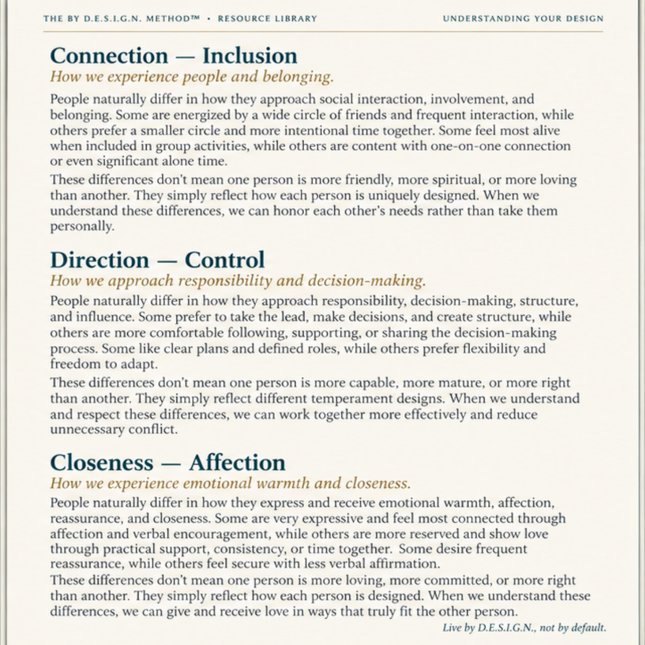 Why We Relate So Differently teaching, page 2